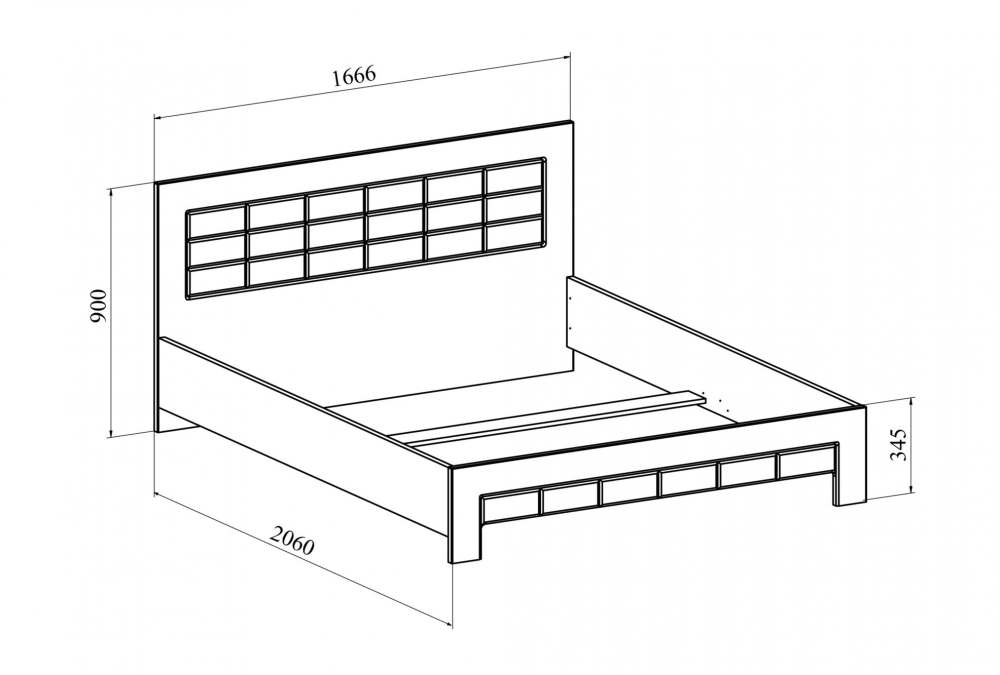 Кровать 1600 «Изабель» ИЗ-712К Орех темный new схема