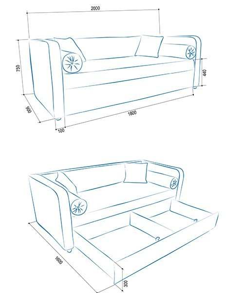 Детский диван «Дэйл» размеры